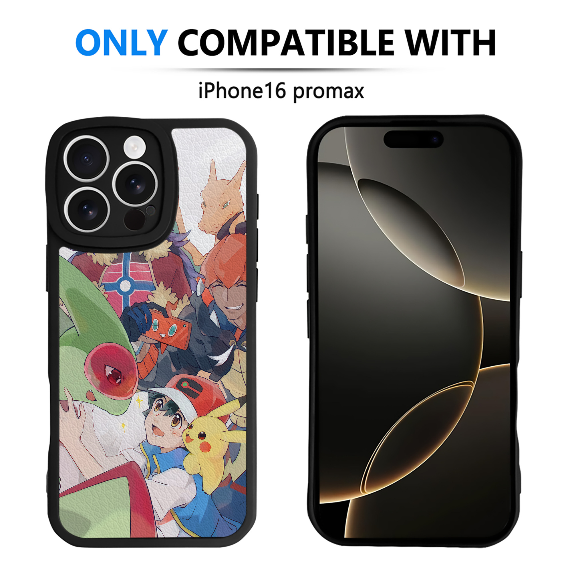 （画像用） ポケットモンスター Pokémon 【iPhone 16シリーズ対応】シリコンスマホケース（レザー調） 材質：シリコン